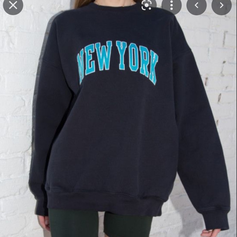 BRANDY MELVILLE TEAL NEW YORK ERICA SWEATSHIRT